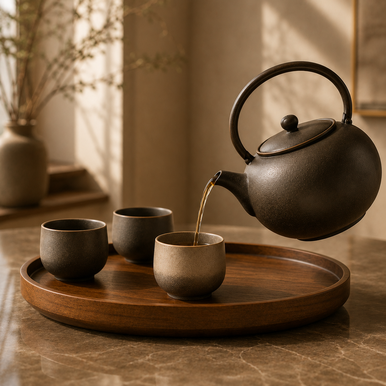 Handcrafted Ceramic Tea Set – Minimalist Japanese Style Tea Ceremony Collection