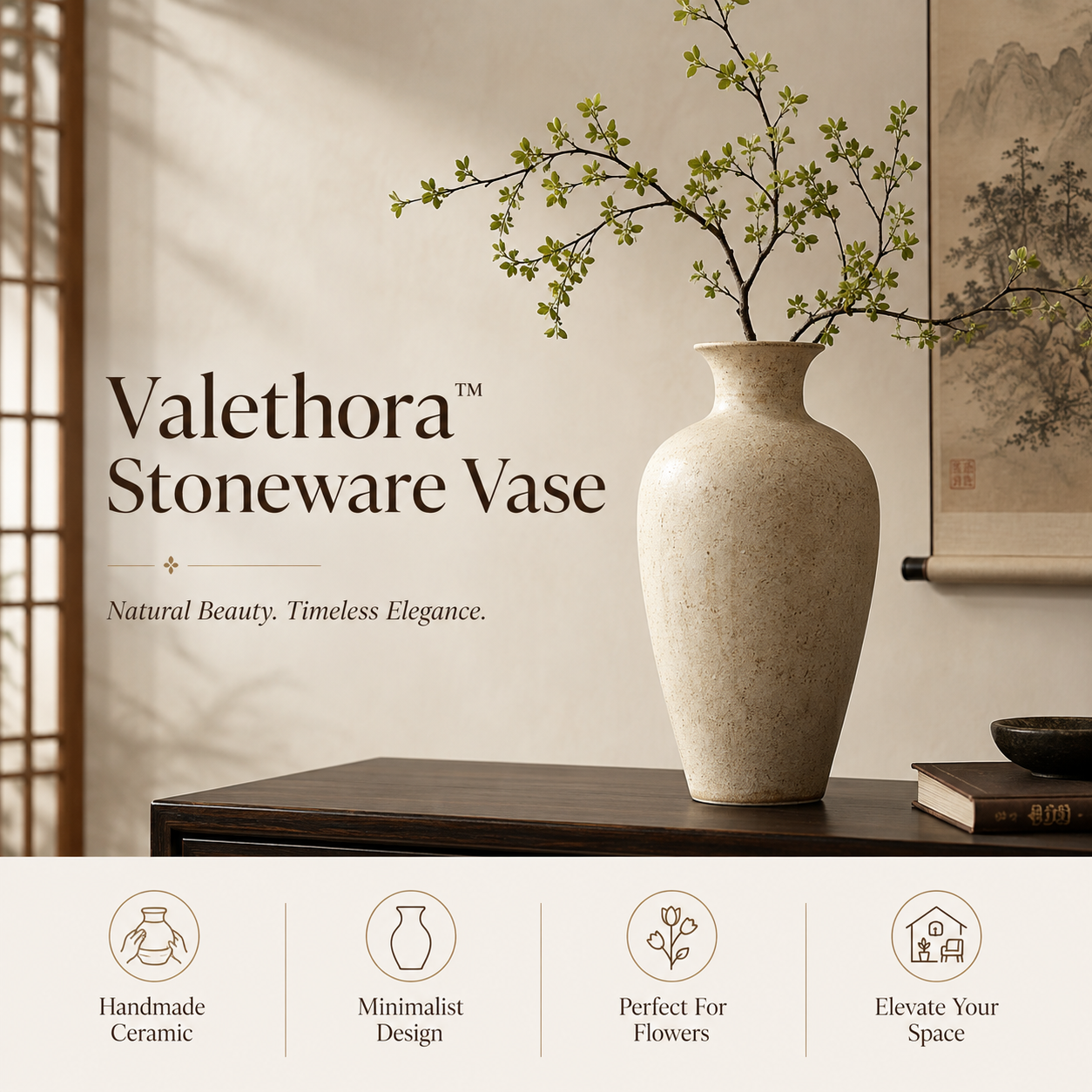 Stoneware Vase – Handmade Ceramic Vase For Modern Minimal Homes