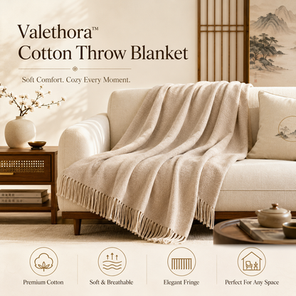 Cotton Throw Blanket – Soft Luxury Blanket For Cozy Home Moments