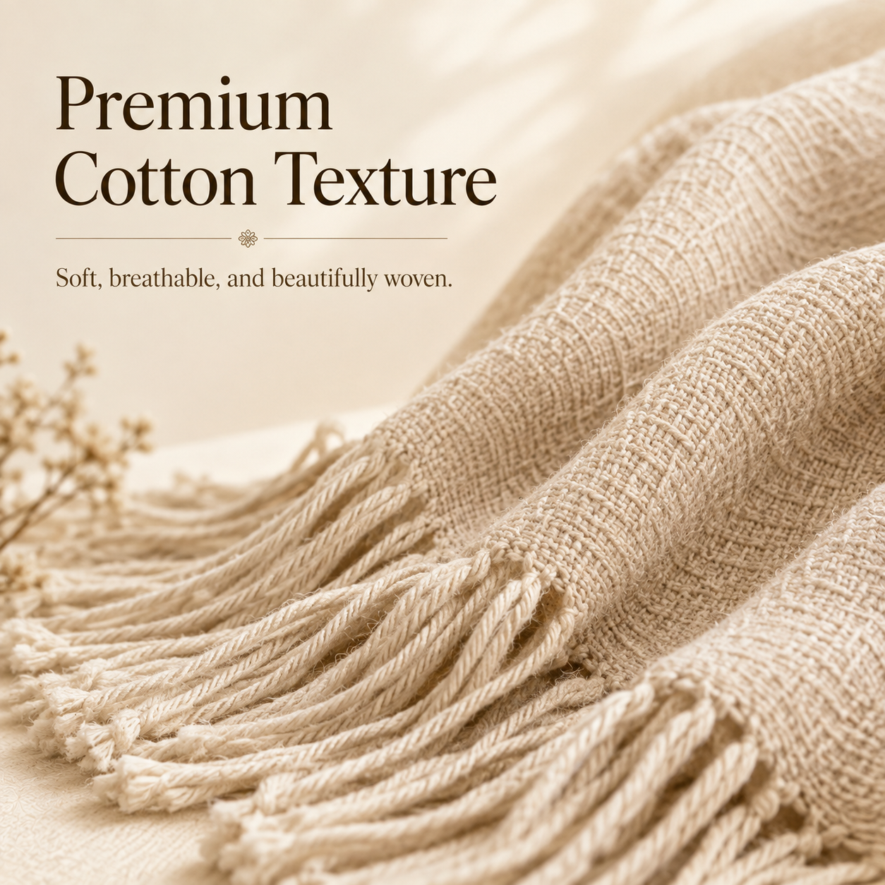 Cotton Throw Blanket – Soft Luxury Blanket For Cozy Home Moments