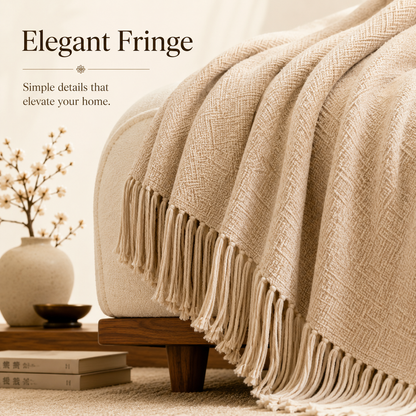 Cotton Throw Blanket – Soft Luxury Blanket For Cozy Home Moments