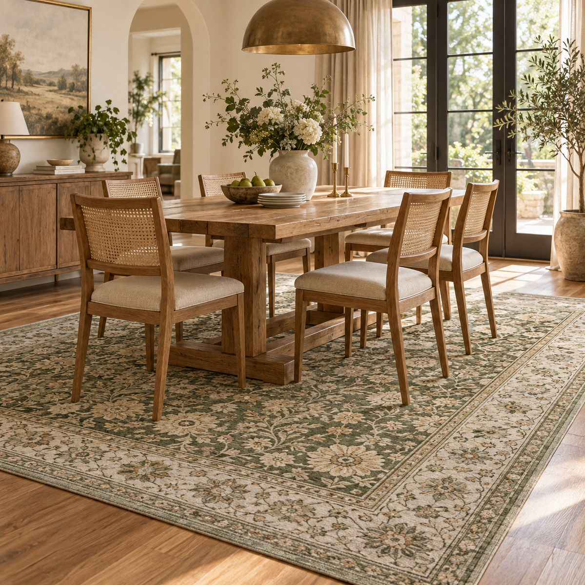 Olive Garden Floral Dining Rug