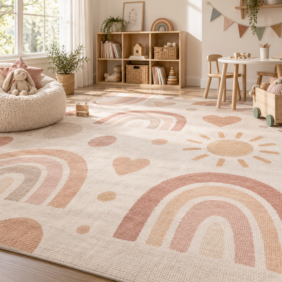 Sunny Day Rainbow Kids Rug
