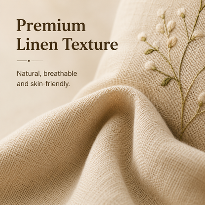 Linen Cushion – Embroidered Natural Linen Pillow For Elegant Living