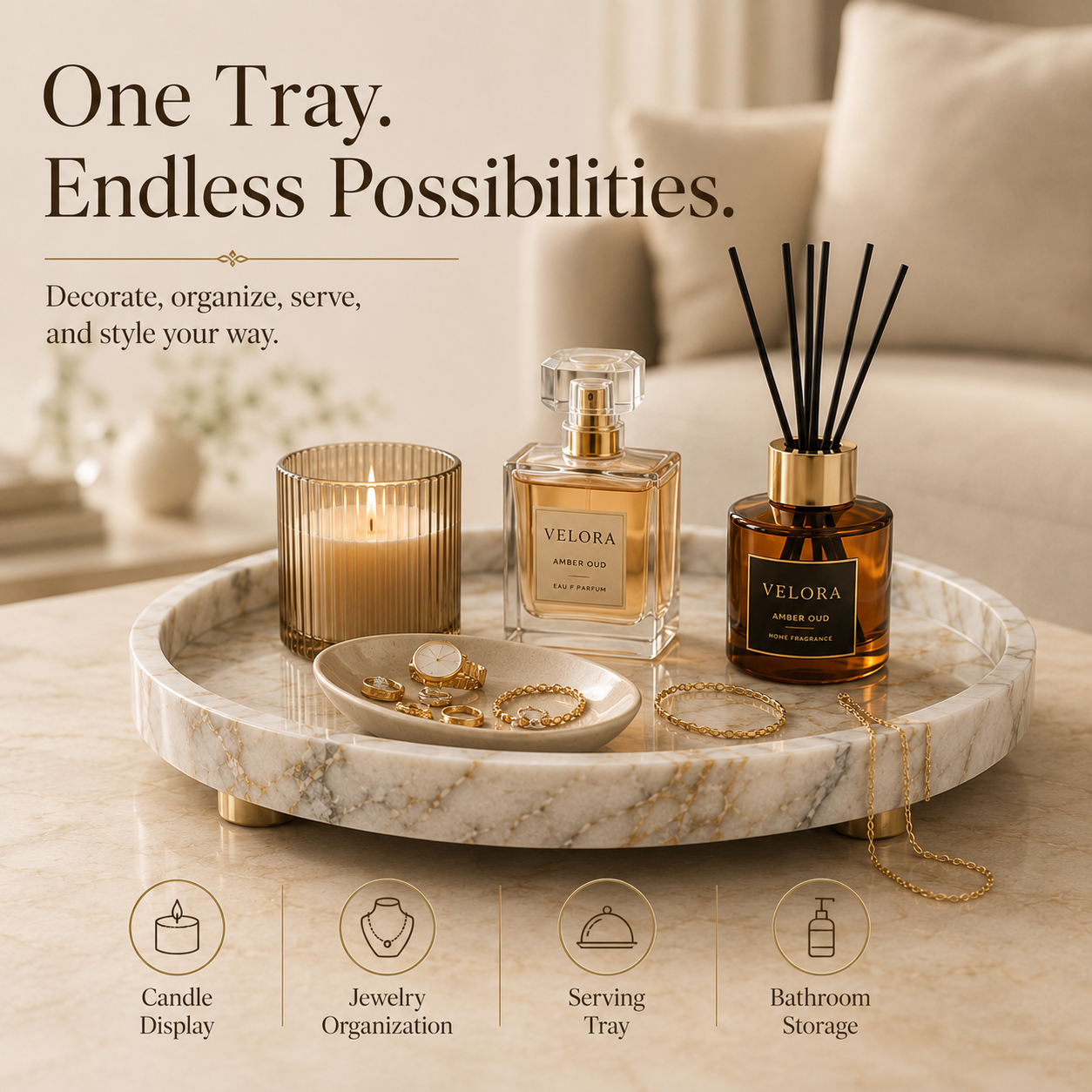 Marble Tray – Luxury Natural Stone Serving Tray For Modern Homes